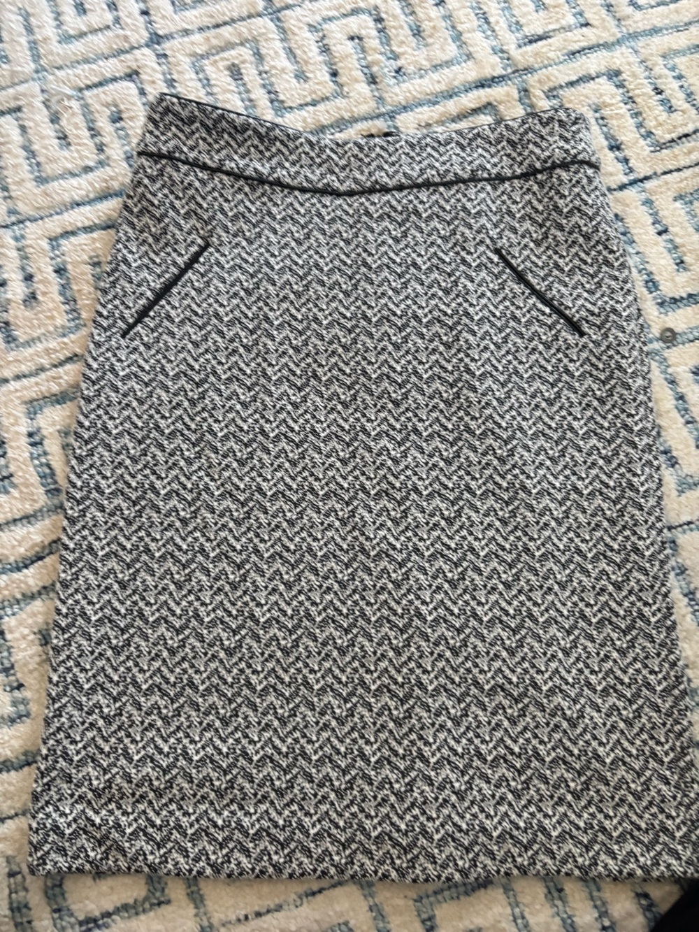 Susan Bristol Womens Black & White Tweed Pencil Skirt